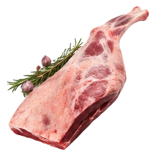 Helt lammelår med ben, rosmarin og hvitløk